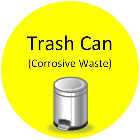 5S SUPPLIES Trash Can Corrosive Waste 36in Diameter Non Slip Floor Sign FS-TRCORWST-36
